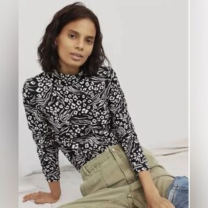 Anthropologie Adventurer Floral Mock Neck Floral Top XS